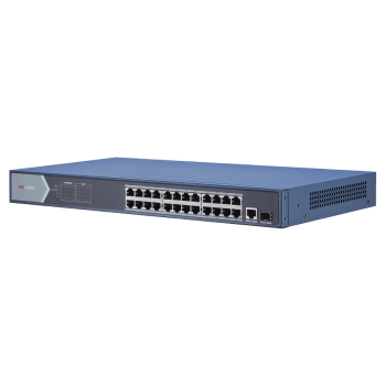 24-портовий гігабітний некерований PoE комутатор Hikvision DS-3E0526P-E