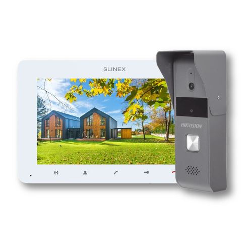 Комплекты домофонов Slinex - Комплект IP домофона Slinex SM-07 (white) + Hikvision DS-KB2421-IM