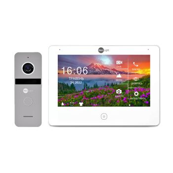 Комплекты домофона с записью аудио, видео - Комплект видеодомофона NeoLight ALPHA HD / Solo FHD Silver