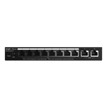 Коммутаторы на 10 портов Downlink - 8-портовый гигабитный интеллектуальный PoE коммутатор Ruijie Reyee RG-ES210GC-LP
