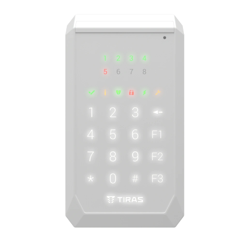 Охоронна сигналізація Tiras Technologies - Бездротова сенсорна клавіатура TIras X-Pad White
