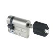 Цилиндр Tokoz Pro 300 ключ/половинка никель матовый (Чехия) 45 мм 35х10