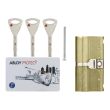 Цилиндр Abloy Protec2 ключ/ключ (Финляндия) 147 мм 41/106 матовая латунь