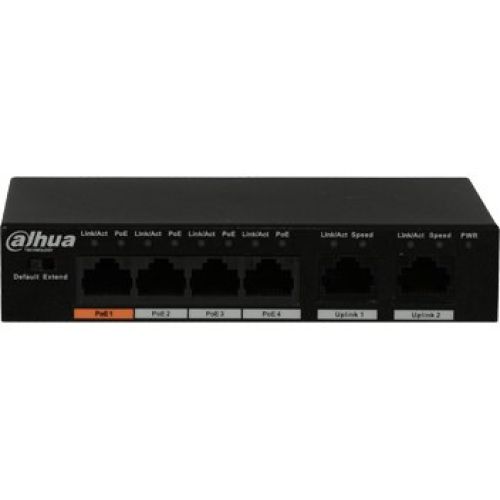 Коммутаторы Dahua с грозозащитой - РоЕ коммутатор Dahua DH-PFS3006-4GT-60