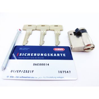 Цилиндр замка Abus S60P ключ/половинка сатиновый никель 40 мм 30x10
