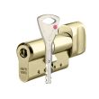 Цилиндр Abloy Protec2 Hard ключ/тумблер (Финляндия) 78 мм 47H/31T HARD матовая латунь