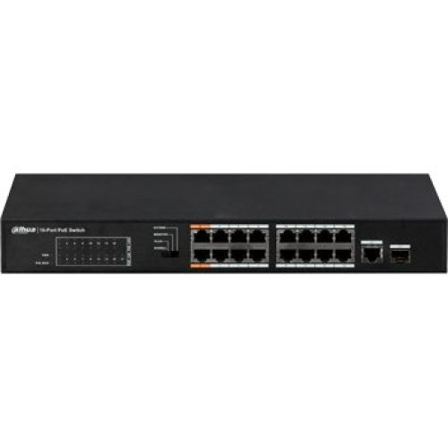 Комутатори з 1 портом uplink - POE комутатор Dahua DH-PFS3117-16ET-135