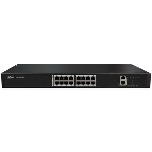 РоЕ коммутаторы 16 портов - Управляемый POE коммутатор Dahua PFS4018-16P-250