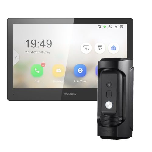 Комплекты домофона без записи аудио, видео - Комплект домофон Hikvision DS-KH8520-WTE1 + вызывная панель DS-KB8113-IME1(B)