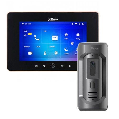 Комплекты домофона с записью аудио, видео - Комплект домофона Dahua DHI-VTH5221D-S2 + вызывная панель DHI-VTO2101E-P-S2