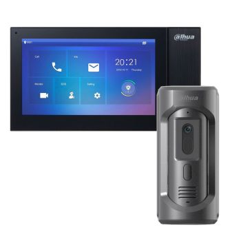Комплект домофона Dahua DHI-VTH2421FB-P + вызывная панель DHI-VTO2101E-P-S2