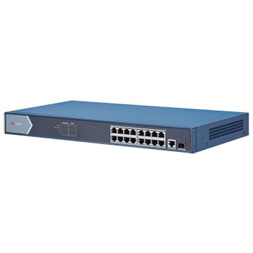 Гигабитные коммутаторы на 16 портов - Неуправляемый PoE коммутатор Hikvision DS-3E0518P-E