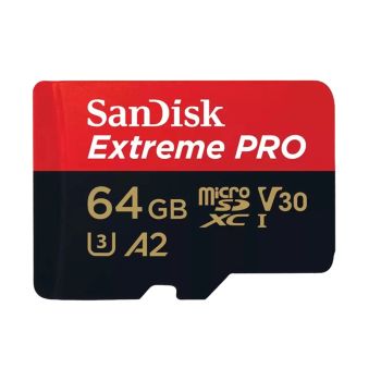 Карты памяти объёмом 64 ГБ - Карта памяти SanDisk microSD 64GB C10 UHS-I U3 Extreme Pro V30 + SD
