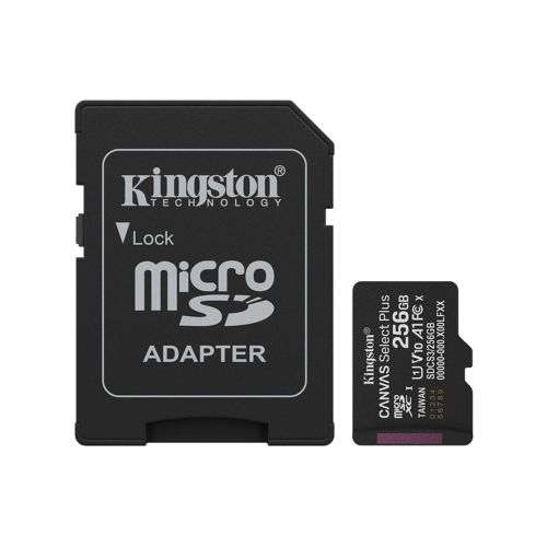 Карты памяти Kingston - Карта памяти Kingston microSD 256GB C10 UHS-I A1 V10 R150MB/s + SD