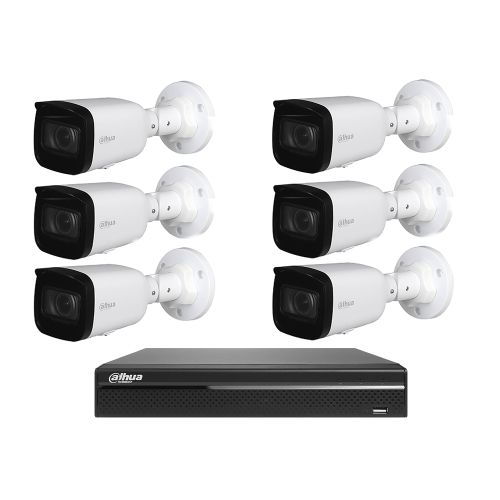 Комплекты видеонаблюдения на 6 камер - Комплект IP видеонаблюдения Dahua KIT-DH180