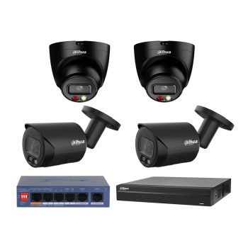 Комплекты видеонаблюдения на 4 камеры - Комплект IP видеонаблюдения Dahua KIT-DH474
