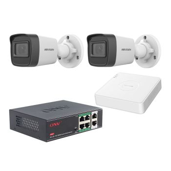 Комплекти вуличного відеоспостереження - Комплект IP відеоспостереження Hikvision KIT-DS105