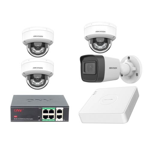 Комплекты видеонаблюдения на 4 камеры Нikvision - Комплект IP видеонаблюдения Hikvision KIT-DS110