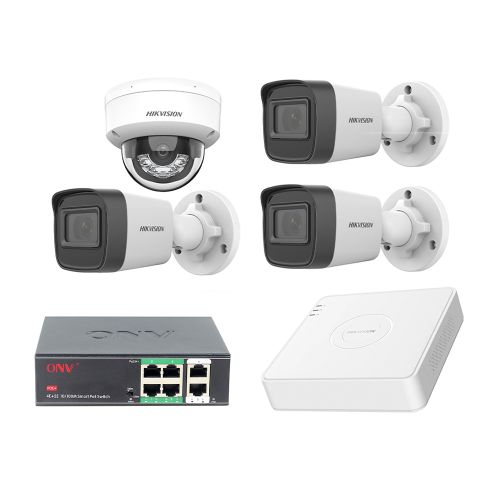 Комплекты видеонаблюдения на 4 камеры Нikvision - Комплект IP видеонаблюдения Hikvision KIT-DS111