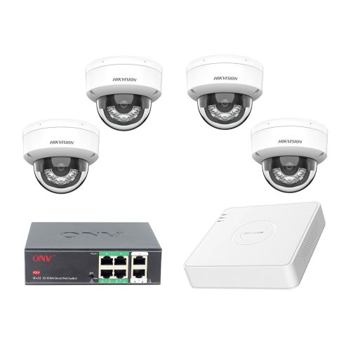 Комплекты видеонаблюдения на 4 камеры - Комплект IP видеонаблюдения Hikvision KIT-DS112