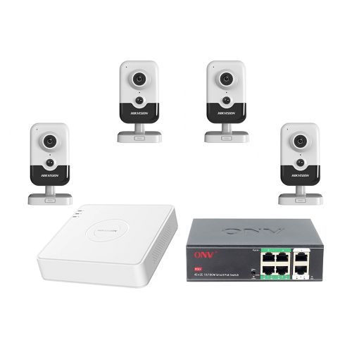 Комплекты видеонаблюдения на 4 камеры - Комплект IP видеонаблюдения Hikvision KIT-DS125