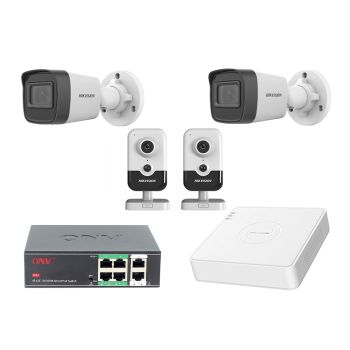 Комплекты видеонаблюдения на 4 камеры - Комплект IP видеонаблюдения Hikvision KIT-DS127
