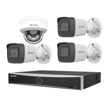 Комплекти відеоспостереження на 4 камери РОЕ - Комплект IP відеоспостереження Hikvision KIT-DS137