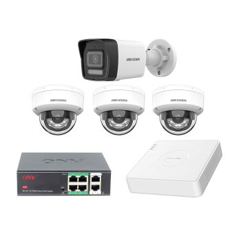 Комплекты видеонаблюдения на 4 камеры РОЕ - Комплект IP видеонаблюдения Hikvision KIT-DS138