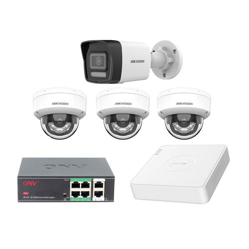Комплекты видеонаблюдения на 4 камеры - Комплект IP видеонаблюдения Hikvision KIT-DS138