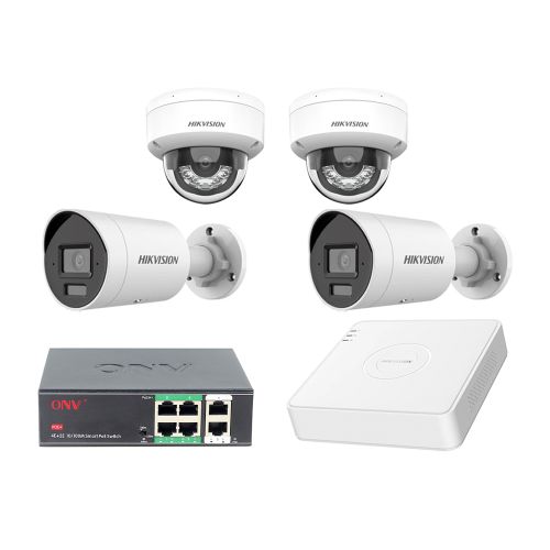 Комплекты видеонаблюдения на 4 камеры - Комплект IP видеонаблюдения Hikvision KIT-DS144