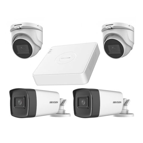 Комплект відеоспостереження на 4 камери для вулиці - Комплект TurboHD відеоспостереження Hikvision KIT-DS186