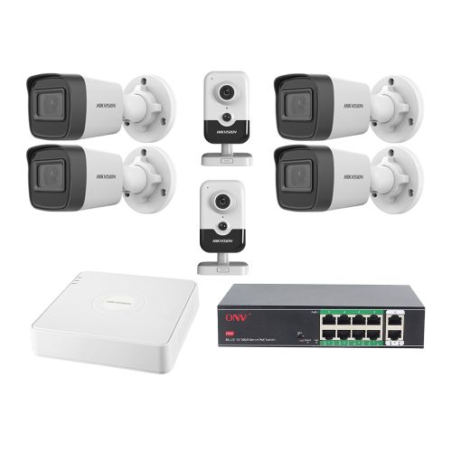 Комплекти відеоспостереження на 6 камер - Комплект IP відеоспостереження Hikvision KIT-DS188