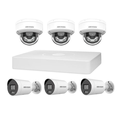 Комплекты видеонаблюдения с PoE питанием - Комплект IP видеонаблюдения Hikvision KIT-DS214