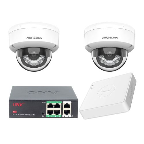 Комплекти вуличного відеоспостереження - Комплект IP відеоспостереження Hikvision KIT-DS104