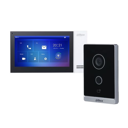Комплекты домофона без записи аудио, видео - Комплект домофона Dahua DHI-VTH2421FW-P + вызывная панель DHI-VTO2211G-WP-S2