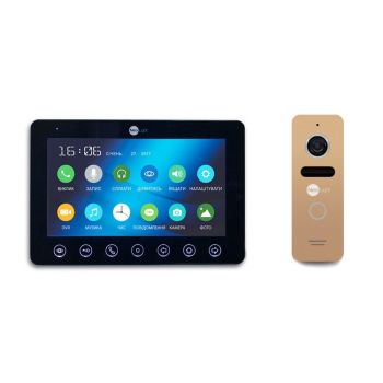 Комплект видеодомофона NeoLight OMEGA+ Black/SOLO Gold