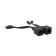 Инжектор пассивный (пара) POE 802.3at (30Вт), OEM Q50, черный