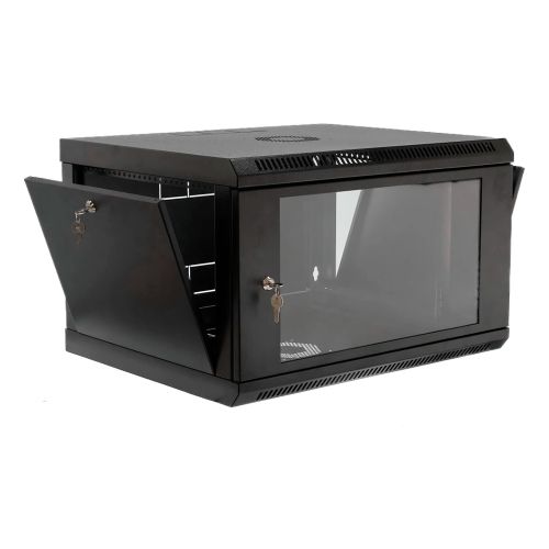 Шкафы - Шкаф 19" 6U, 600x500x373мм акриловое стекло, черный