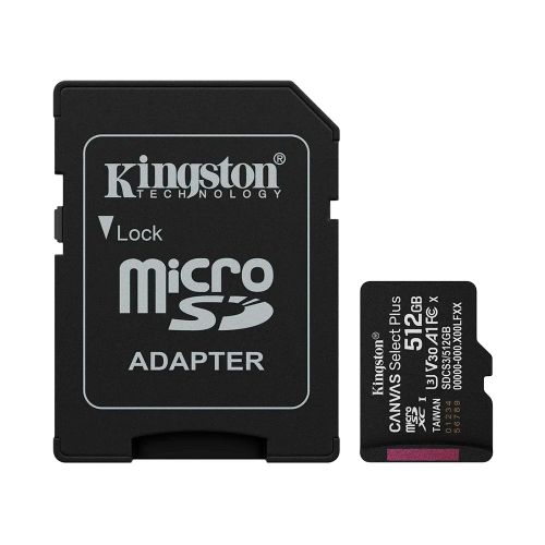 Карты памяти для домофона - Карта памяти Kingston microSDXC Canvas Select Plus Gen3 512GB Card + Adapter