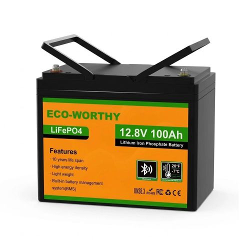 Акумулятори LiFePo4 (літій-залізо-фосфатні) - Акумуляторна батарея Eco-Worthy LiFePO4 12В 100А/год Bluetooth