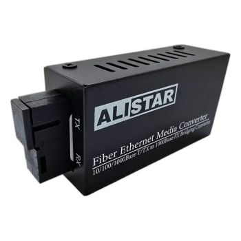 Комплектующие - Медиаконвертор Alistar mini 10/100/1000BASE-T 1000BASE-LX 1SM WDM SC 20KM TX1310/RX1550nm
