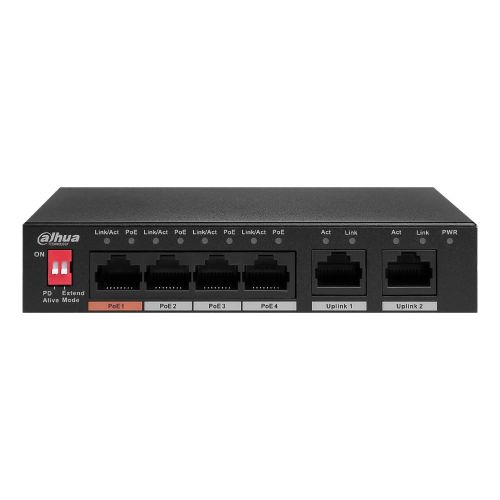 Коммутаторы Dahua с PoE - Коммутатор с 4 РоЕ портами Dahua DH-PFS3006-4ET-60