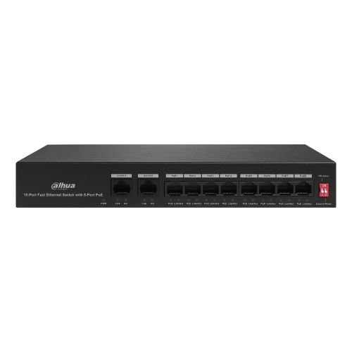 Коммутаторы на 6 портов - PoE коммутатор Dahua DH-PFS3010-8ET-65