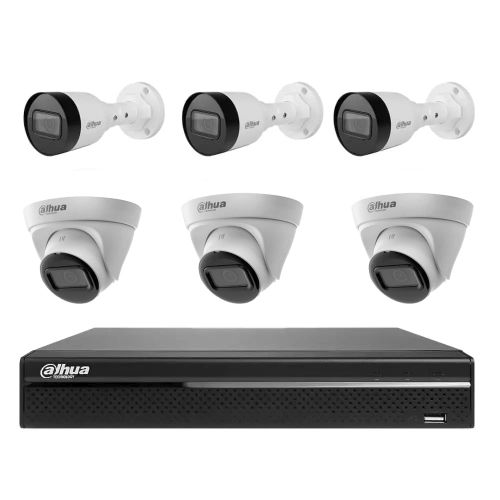 Комплекты видеонаблюдения на 6 камер - Комплект IP видеонаблюдения Dahua KIT-DH178