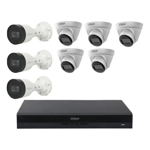 Комплекты видеонаблюдения Dahua на 8 камер - Комплект IP видеонаблюдения Dahua KIT-DH184