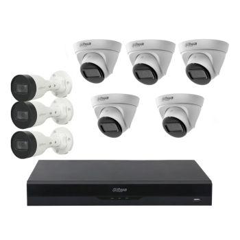 Комплекты видеонаблюдения Dahua на 8 камер - Комплект IP видеонаблюдения Dahua KIT-DH206