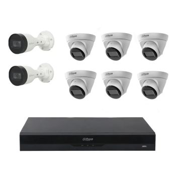 Комплекты видеонаблюдения Dahua на 8 камер - Комплект IP видеонаблюдения Dahua KIT-DH208