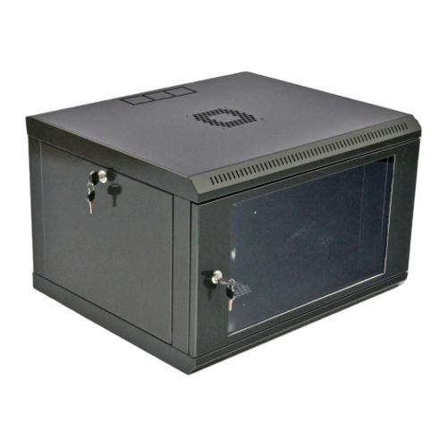 Серверные шкафы 6U - Шкаф CMS 6U 19" 600x500x373 акриловое стекло черный 