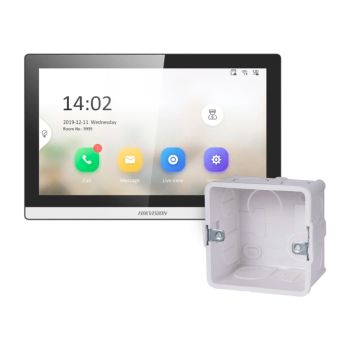 Комплект IP видеодомофона Hikvision DS-KH6350-WТE1 + монтажный бокс DS-KAB86