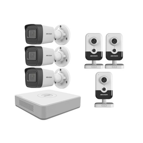 Комплекты видеонаблюдения на 6 камер - Комплект IP видеонаблюдения Hikvision KIT-DS190